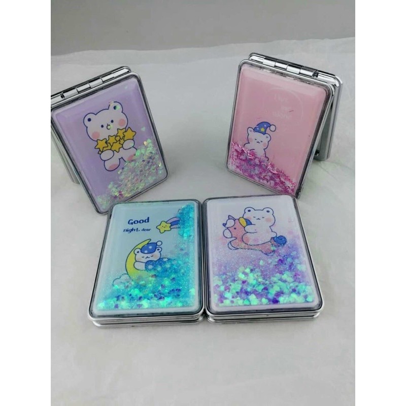 Gương mini thiết kế vỏ kim tuyến nước lấp lánh chất lượng cao