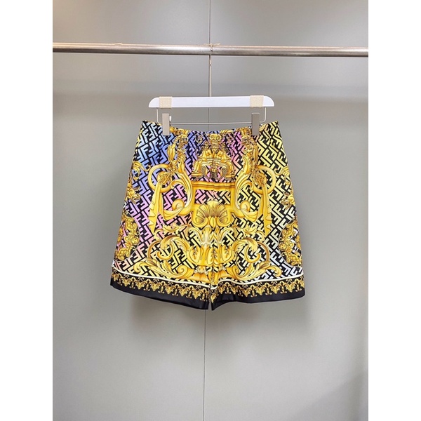 Quần short nam thương hiệu Versace x Fendi FD cao cấp mẫu mới hoạ tiết độc đáo phong cách châu âu chất liệu lụa