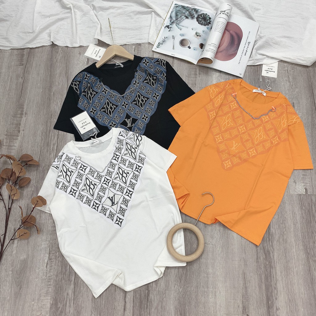 Áo thun nữ from rộng dấu quần phông xích Quảng châu cotton 4 chiều co giãn mềm mịn