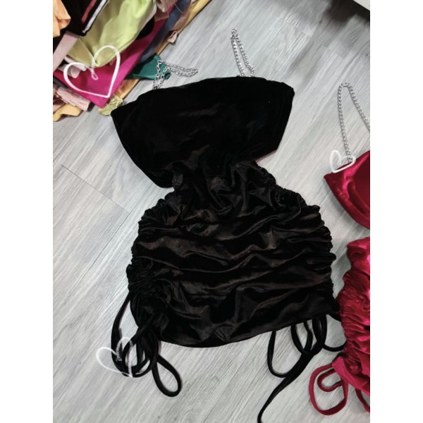 Đầm body nhung 2 dây loại đẹp ( kèm ảnh thật )