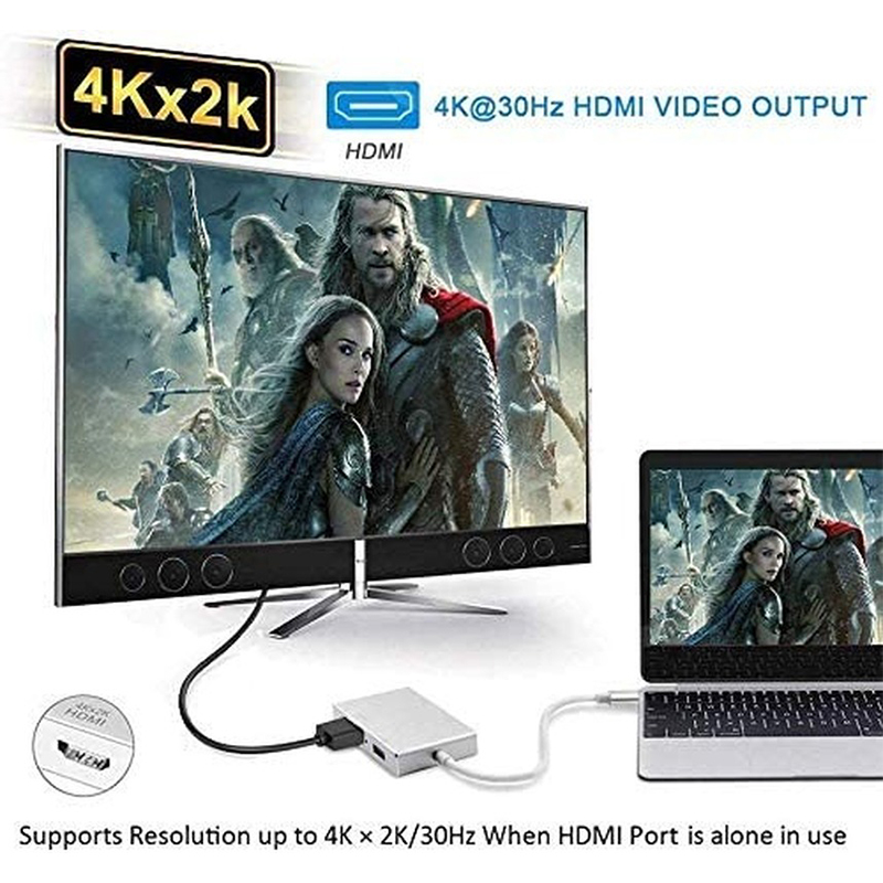 Bộ Chuyển Đổi 4 Trong 1 Loại C Sang Hdmi Usb3.0 Vga 1080p Dvi Cho Android