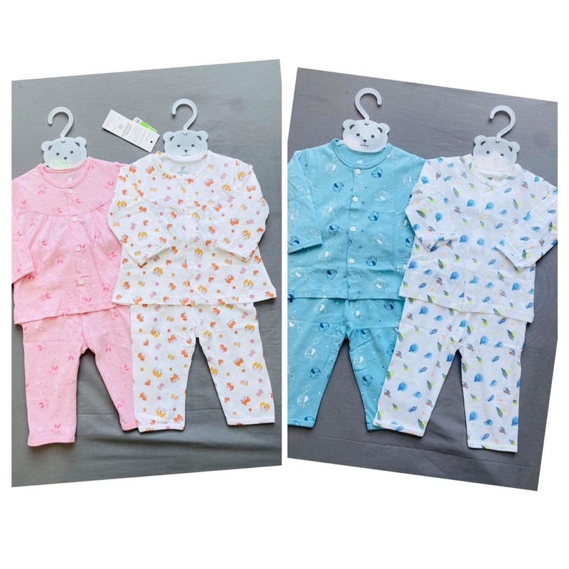 [Xả hàng] Bộ cài giữa dài tay bé trai/bé gái Lullaby (Sz 1-12m) [NH48P-NH49P]