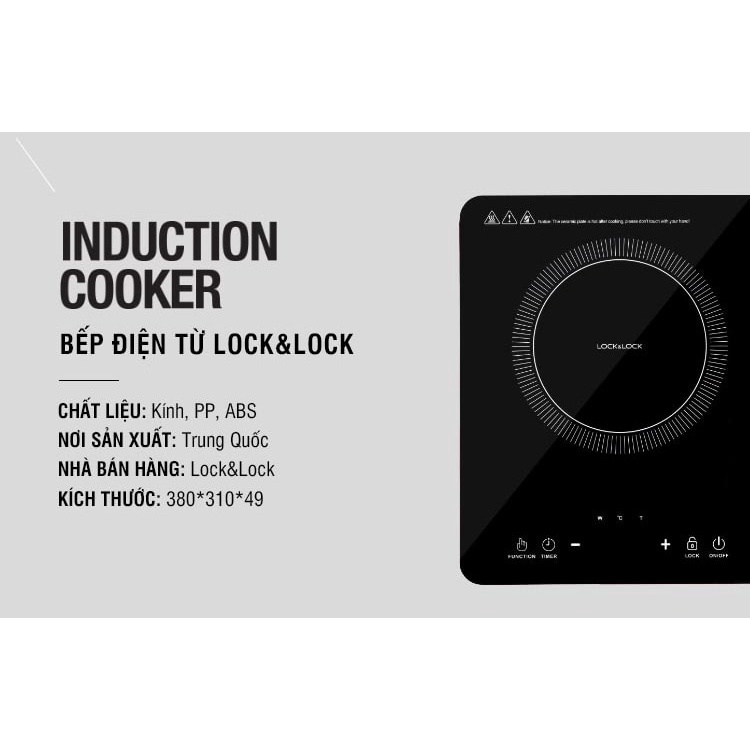 Bếp điện từ LocknLock Mặt Thủy Tinh Không Bức Xạ , bếp từ Lock & Lock Induction Cooker EJI411 T2Cmall
