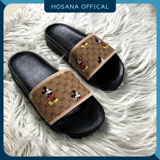 Dép Quai Ngang   Hình Chuột Mickey  Dép Lê Bảo Bình Cho Nam Và Nữ HOSANA