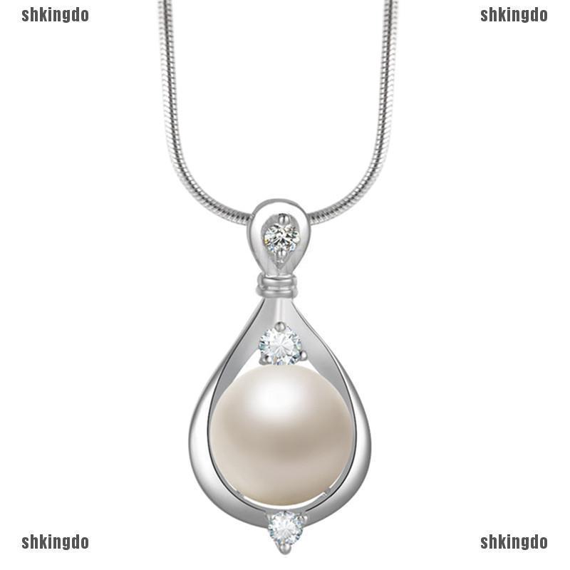 Dây Chuyền Mạ Bạc Đính Hạt Giả Ngọc Trai