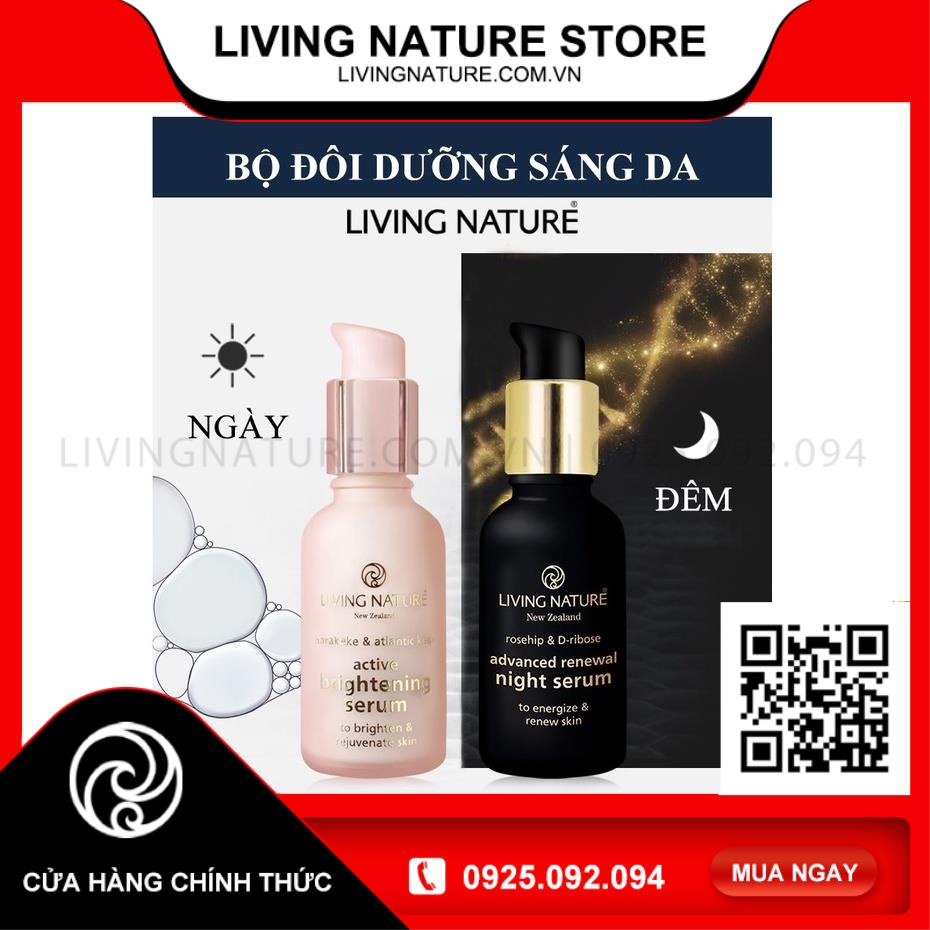 [Official Store] Bộ Đôi Dưỡng Sáng Da Ngày Đêm Living Nature Active Brightening Serum & Renewal Night Serum 30ml | BigBuy360 - bigbuy360.vn