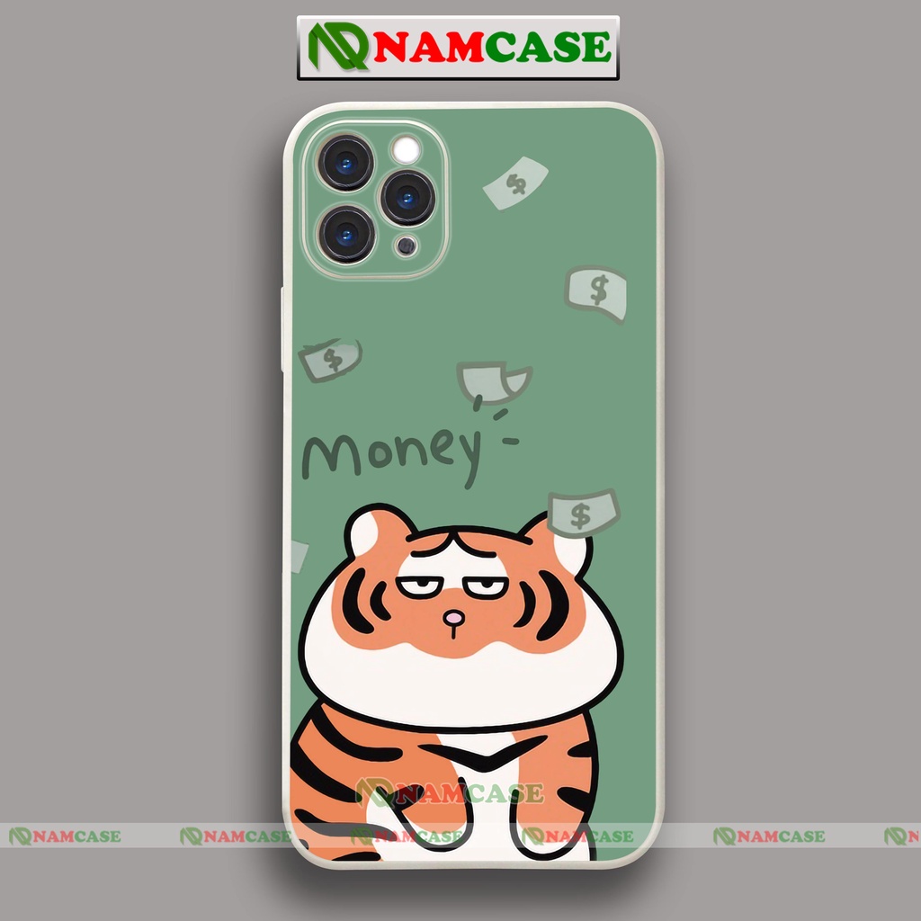 Ốp lưng iPhone 6/6s/7/8/X/XS/11/12/13 Pro Plus Max viền vuông chống sốc bảo vệ camera silicon mềm Hổ cute dễ thương Ho21