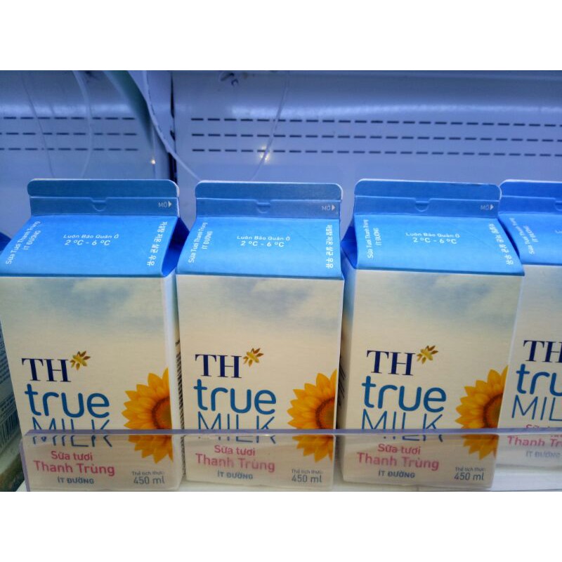 Sữa Tươi Thanh Trùng TH true MILK ít đường/ nguyên chất  450ml