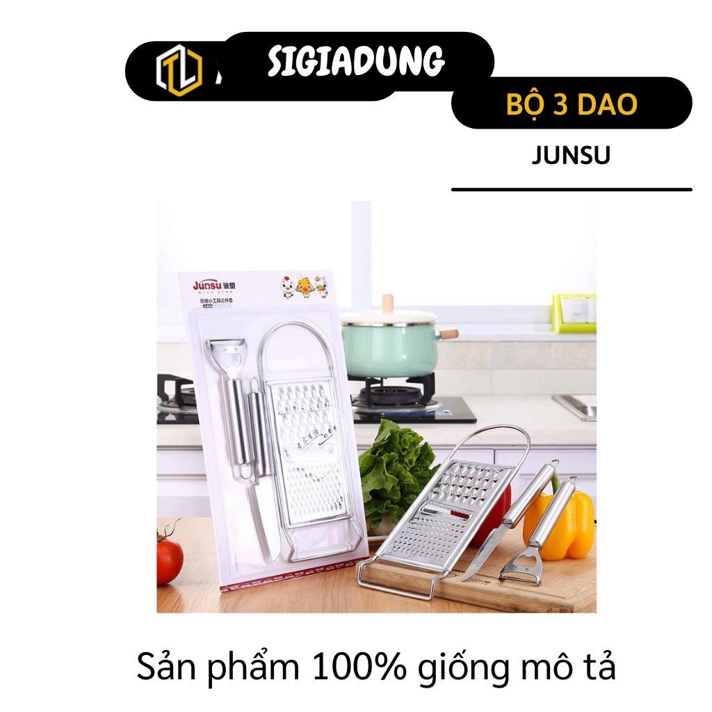 [SGD] Dụng Cụ Bào Sợi - Bộ 3 Dao Nạo Rau Củ Quả, Bào Nhuyễn, Gọt Vỏ Bằng Inox Cao Cấp 8763