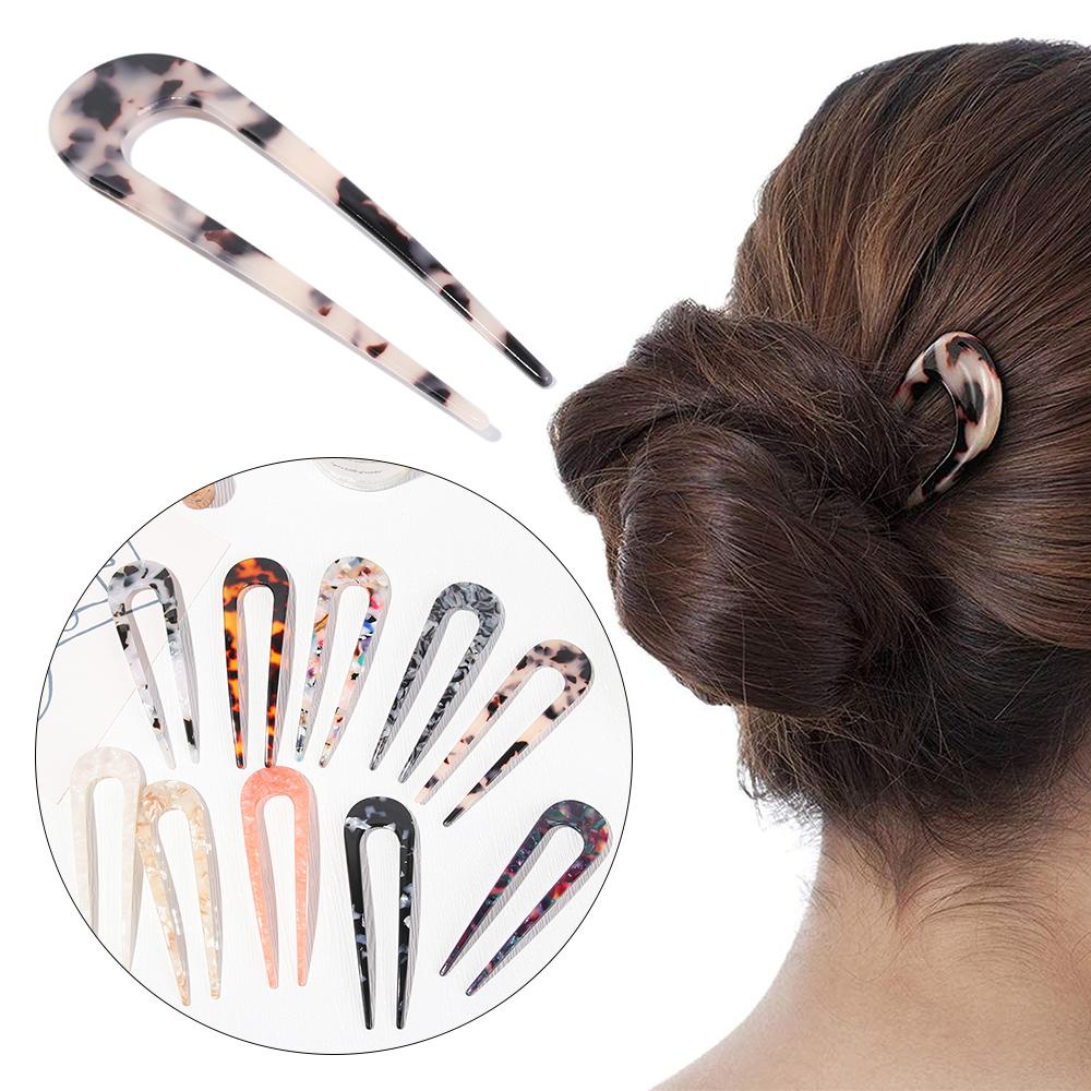 Trâm Cài Tóc Kim Loại Hình Chữ U Phong Cách Vintage Thời Trang