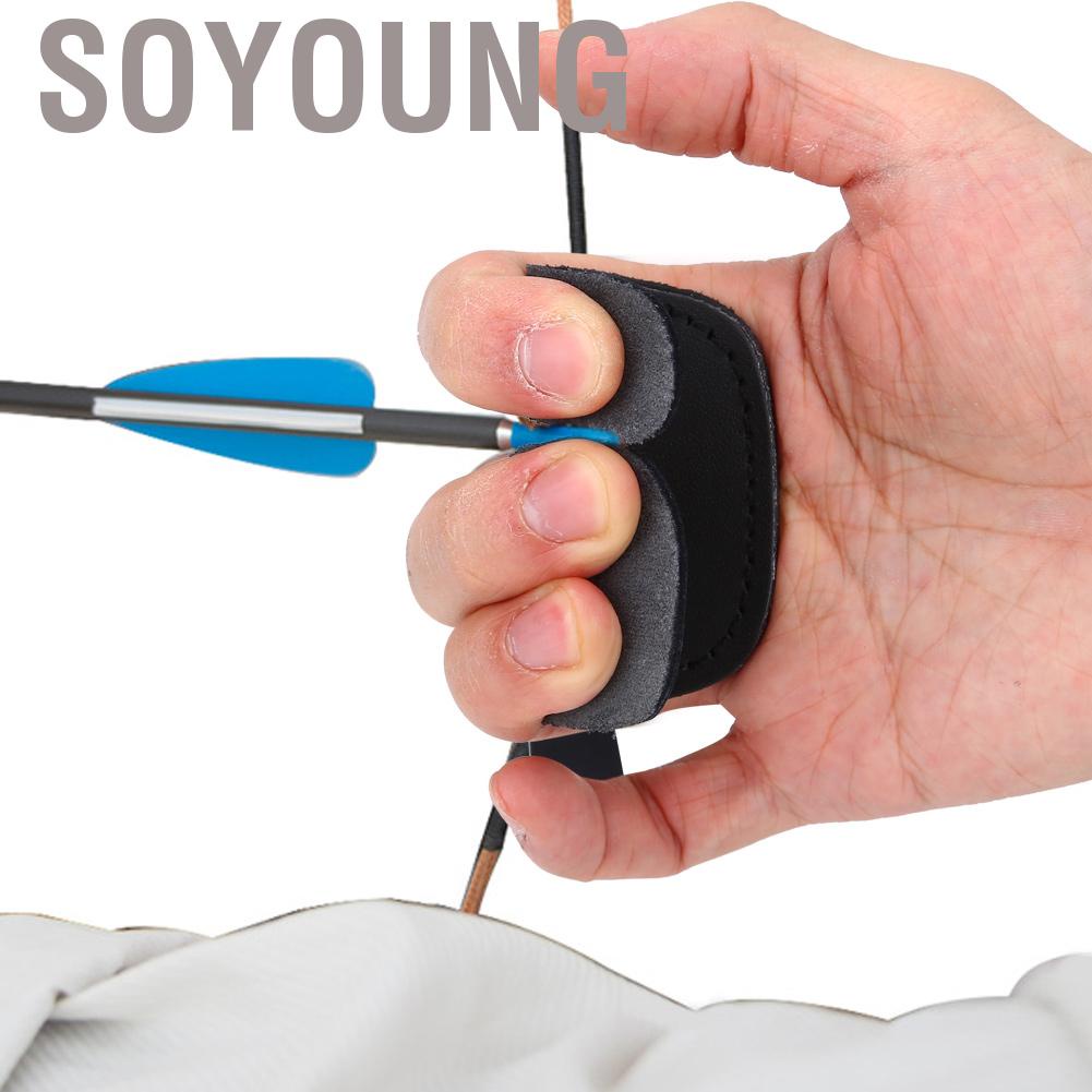 Găng tay da bảo vệ ngón chống trượt khi bắn cung chuyên dụng