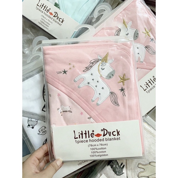 Chăn Ủ Choàng Little Duck Cotton 2 Lớp Cho Bé