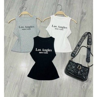Áo thun ba lỗ body phối chữ Los Angles