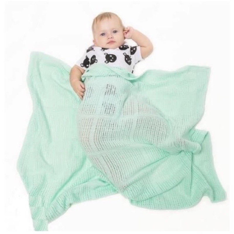 Chăn cho bé sơ sinh lưới chống ngạt sợi tre MAMA PAPA - 2X Mart