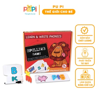 Spelling game- Chữ Cái Tiếng Anh,bộ 52 thẻ học ghép chữ- Đồ chơi phát triển tư duy cho bé