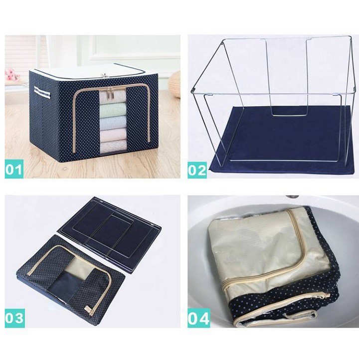 (BIG SIZE) -Túi Đựng Quần Áo Vuông Khung Thép - Gấp gọn tiện lợi, bảo quản quần áo bền đẹp (NCP35)