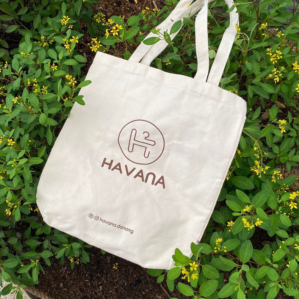 Túi tote vải canvas phong cách basic, túi vải đeo vai