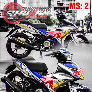 Tem Exciter 150 RedBull Trắng Xanh