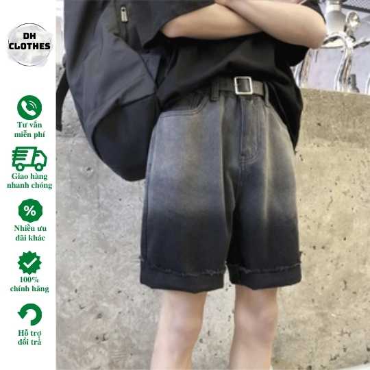 Quần short jean loang Đen - quần ngố bò màu xanh - hottrend 2022 - Hình thật kèm clip-Q13
