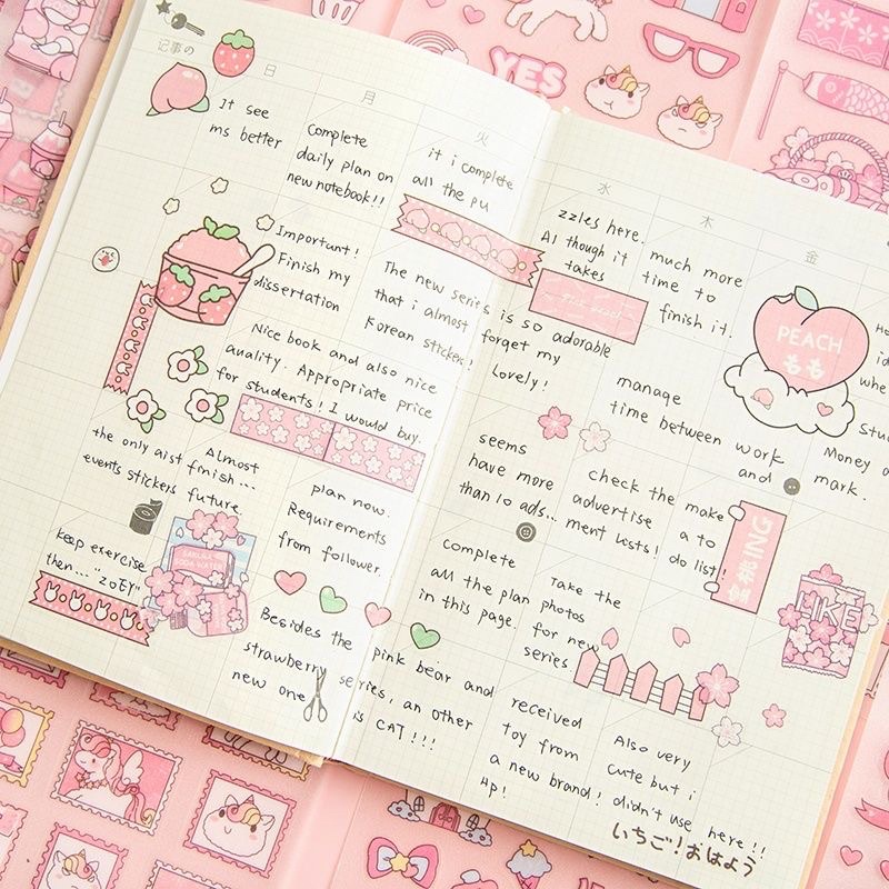 Set 4 tấm sticker Flowertree dễ thương