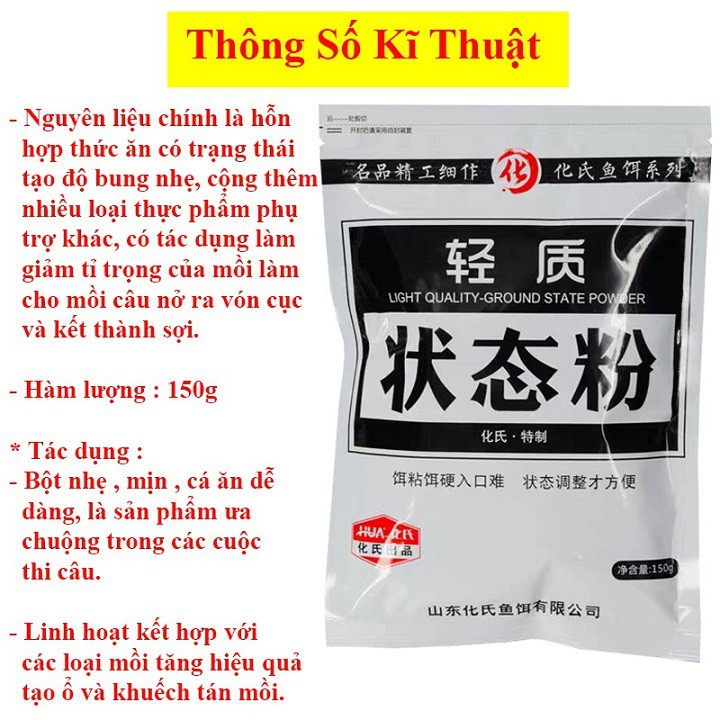 Mồi câu cá Bông mịn 150g đa công dụng mồi siêu nhậy HUA-2