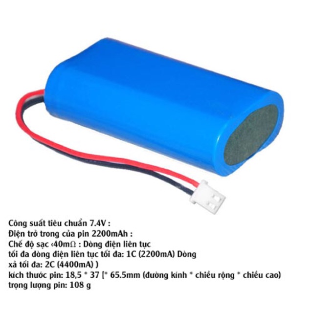 Pin máy trợ giảng 7,4v 2200mah