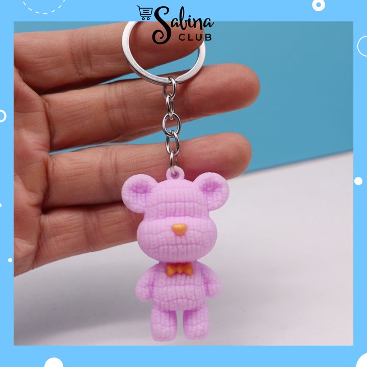 Móc Khoá Hình Chú Gấu Bea,r Lo.ve Nhám Siêu Cute