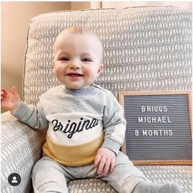Bộ nỉ bông chữ Original bé trai 6/9m 9/12m 12/18m 18/24m 2/3y