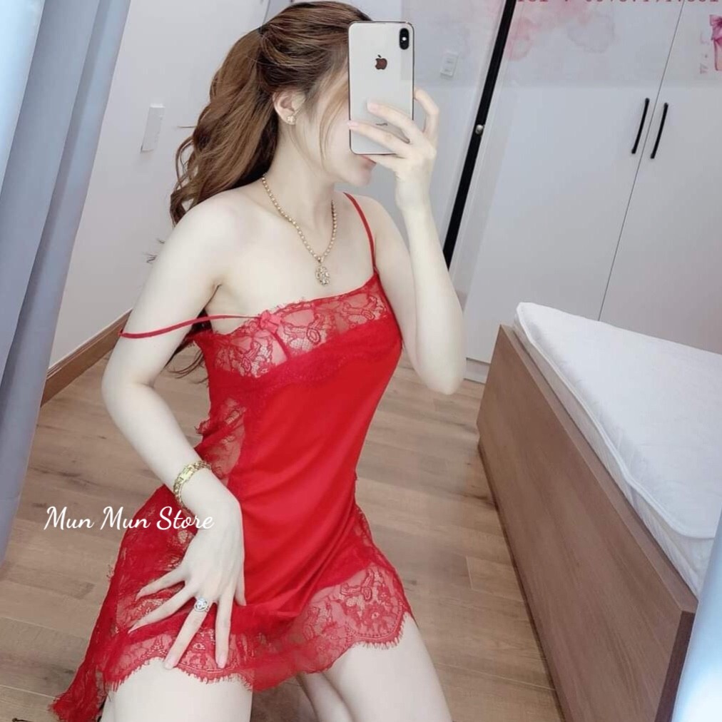 Váy ngủ sexy ❣️𝐅𝐑𝐄𝐄 𝐒𝐇𝐈𝐏❣️ Đầm ngủ sexy Quảng Châu Vải Satin Chất Siêu Mát - Dáng Siêu Xinh, Siêu Quyến Rũ (kèm quần)