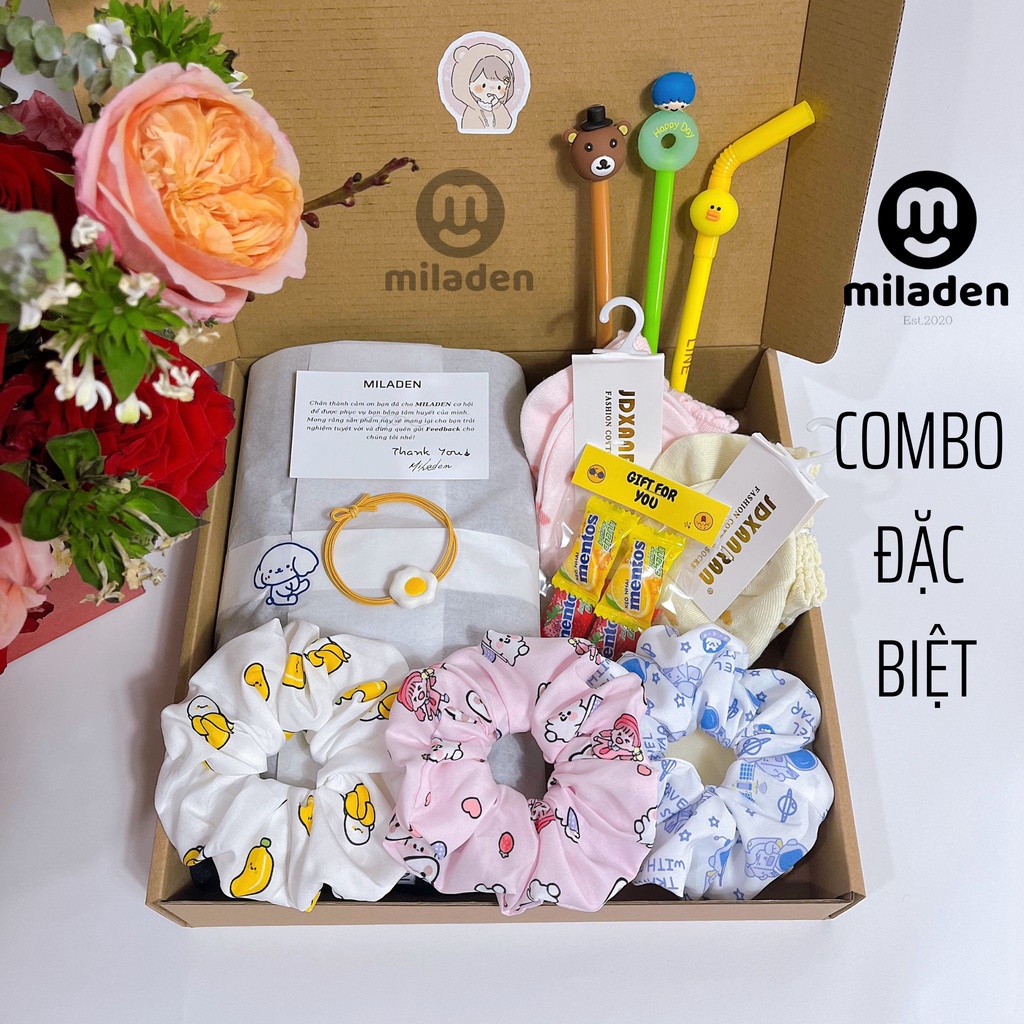 Combo Hộp Quà Tặng Túi Vải Đặc Biệt Dễ Thương, Làm Quà Tặng người yêu, bạn gái, chị gái em gái - nhà MILADEN