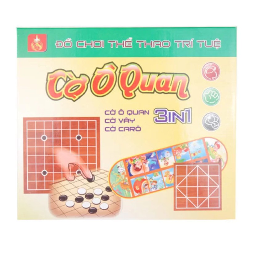 Bộ cờ 3 trong 1 Ô ăn quan Cờ vây Cờ carô