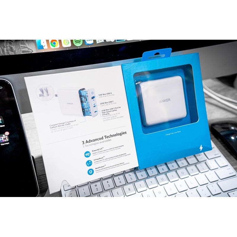 Cốc sạc 3 cổng 𝗔𝗡𝗞𝗘𝗥 𝗣𝗼𝘄𝗲𝗿𝗣𝗼𝗿𝘁 𝗜𝗜𝗜 𝟲𝟱𝗪 𝗘𝗹𝗶𝘁𝗲