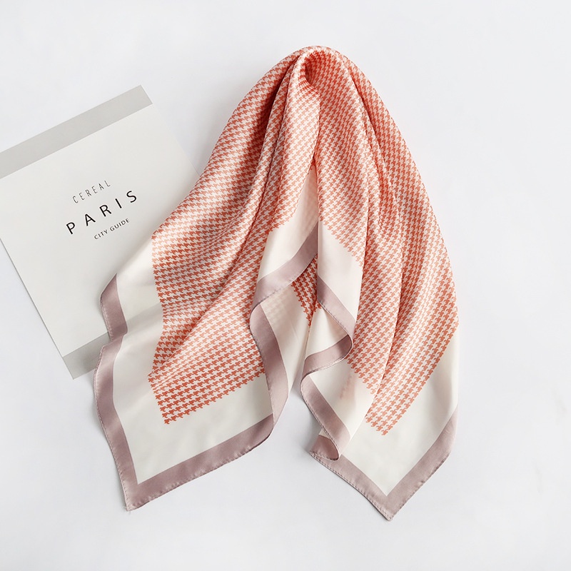 Khăn vuông lụa satin 70cm nữ công sở đẹp cao cấp- khăn turban quấn túi quấn tóc làm áo yếm hồng nhẹ nhàng