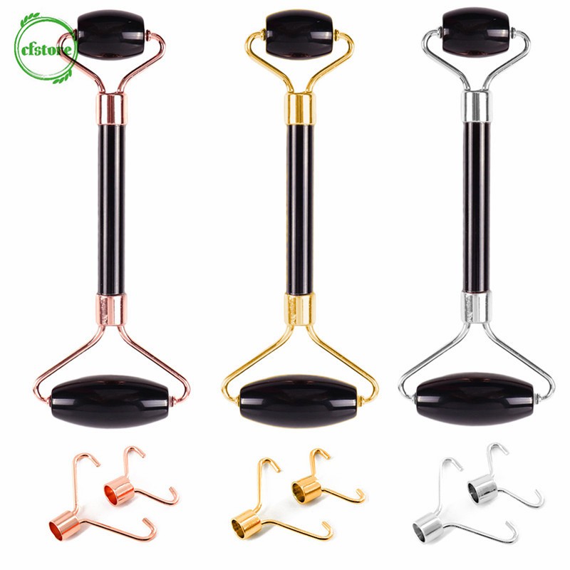 [Hàng mới về] Thanh lăn massage hai đầu từ đá ngọc bích pha lê làm đẹp chăm sóc sức khỏe