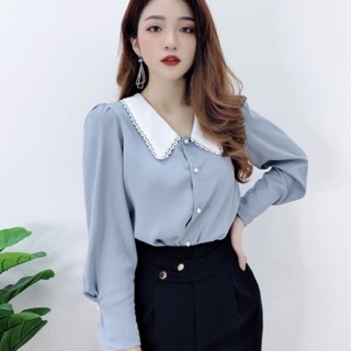 Áo sơ mi cổ viền trắng A347 KYMIE