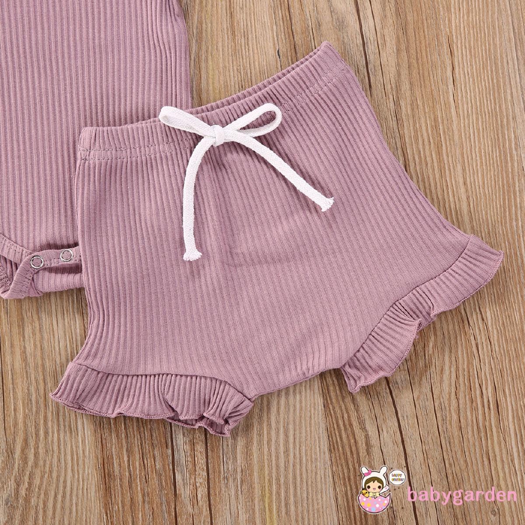 Áo Liền Quần + Quần Short Cho Bé Gái Từ 0-18 Tháng Tuổi