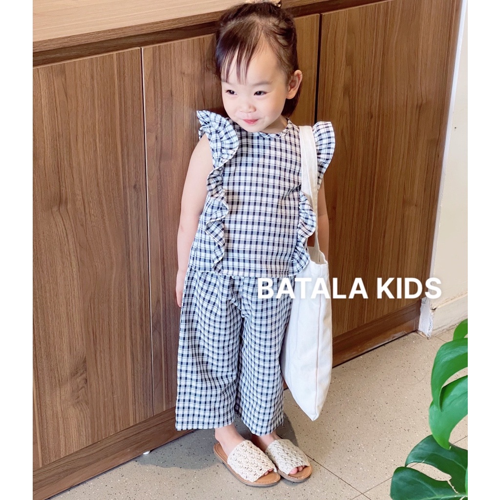 Set quần áo bé gái Batala kids, đồ bộ bé gái mùa hè chất thô mền thoáng mát đi chơi đi biển cho bé từ 8-23kg