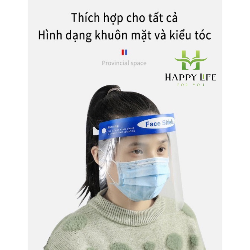 Kính chắn giọt bắn, kính chống bụi, tấm chắn chống dịch Face Shield cao cấp - Happy Life 4U