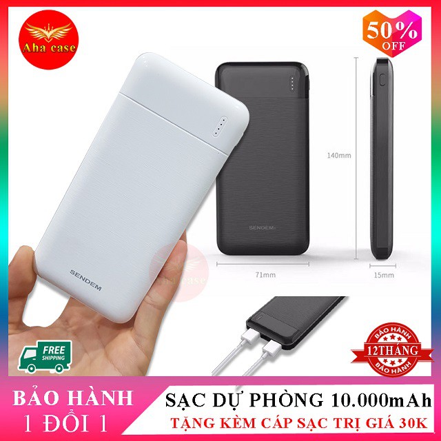 [Mã 99ELHA giảm 7% đơn 300K] Pin Sạc Dự Phòng G02 Cổng USB Tiện Lợi, Kèm Cáp Sạc Chính Hãng, Dung Lượng Thật 20.000 mAh