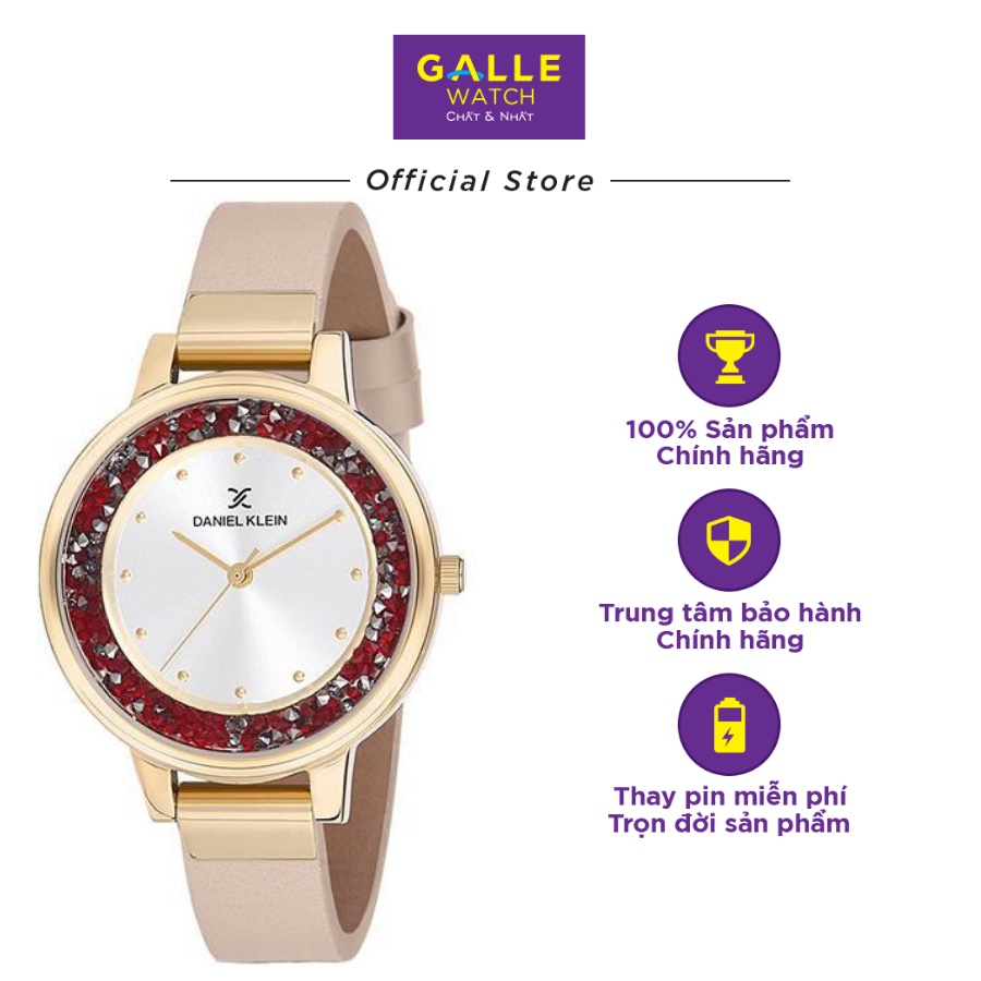 Đồng hồ nữ Premium Daniel Klein DK12051 chống nước, kính cứng chống va đập, dây da cách điệu cao cấp chính hãng | BigBuy360 - bigbuy360.vn