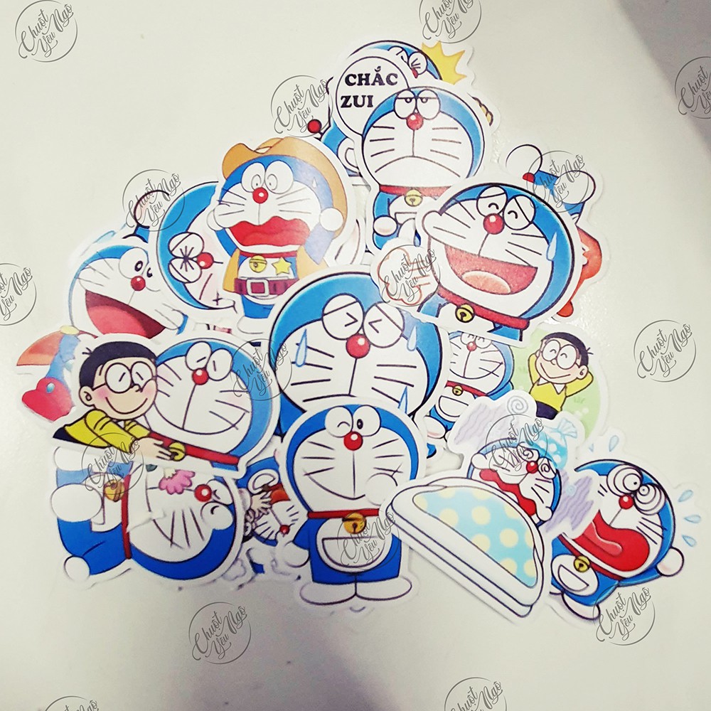 Sticker dễ thương hình dán decal chống nước chủ đề mèo máy Đô rê mon Doraemon Cute