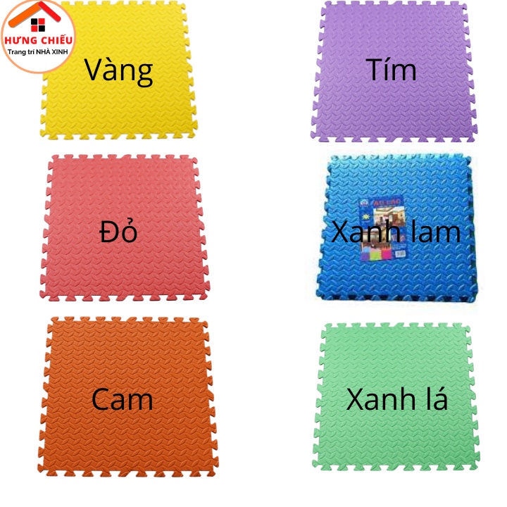 Thảm xốp vân gỗ trải sàn cho bé ghép miếng chống trơn trượt Âu Lạc 60x60cm