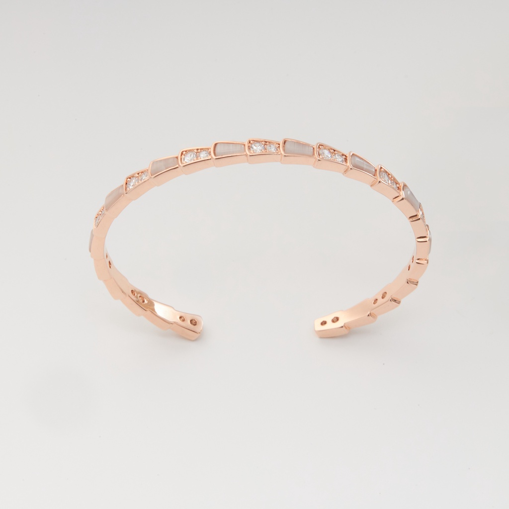 Vòng tay nữ Lyz and Liam Serpenti Viper L&amp;L Cuff Rose Gold LL2019RG - Gift Box Hộp quà tặng nơ đỏ