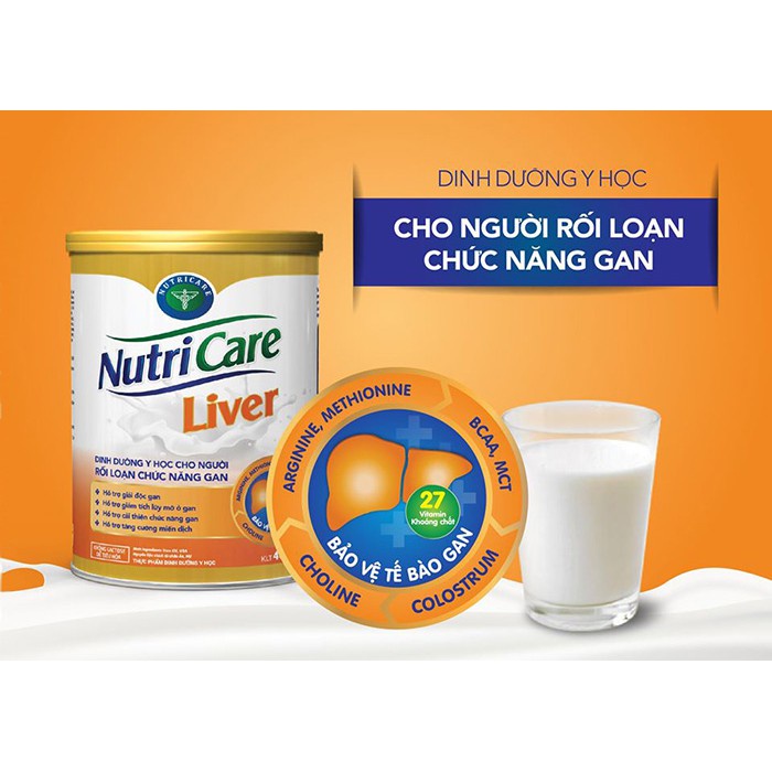 Sữa bột Nutricare Liver dinh dưỡng y học chuyên biệt cải thiện chức năng gan