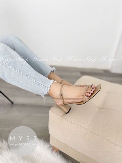 Giày sandal nữ 5cm dây ngang phối dọc dài thời trang MYSS - SD128
