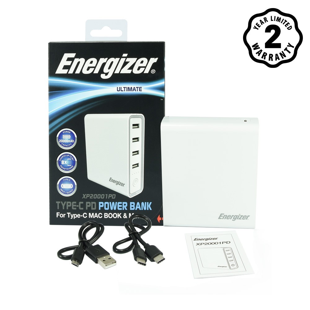 [Mã 253ELSALE hoàn 7% đơn 300K] Pin sạc dự phòng Energizer XP20001PD - 20,000mAh, USB-C PD, 65W