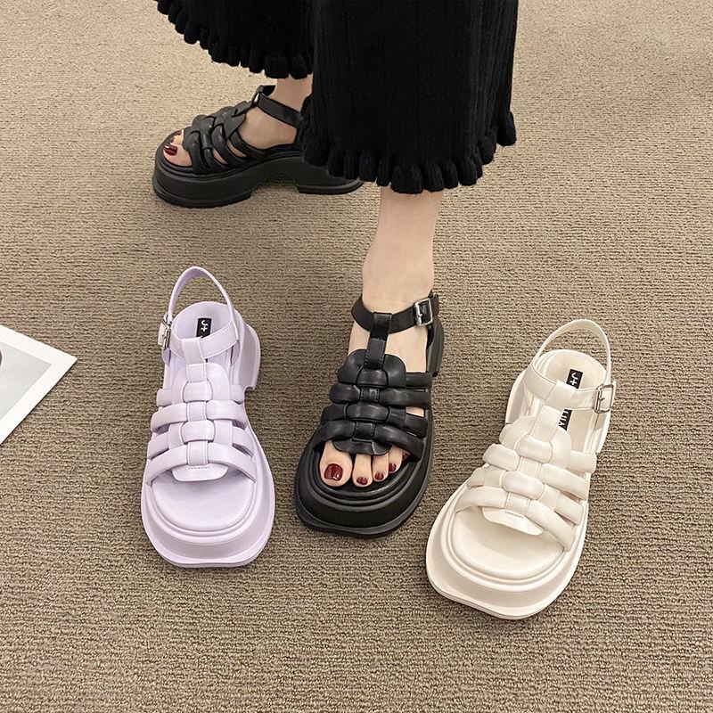 Giày Sandal Đế Dày Chống Trượt Phong Cách La Mã Thời Trang Mùa Hè 2022 Cho Nữ