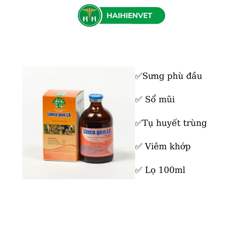 100ml Linco gen LA - hen, sưng phù đầu, ... trên gà, vịt, ngan, heo, trâu, bò