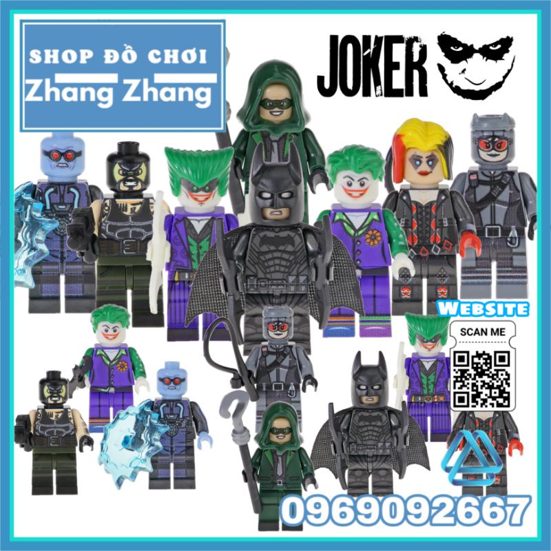 Đồ chơi Xếp hình Batman Arkham gồm Harleen Victor Fries Quinzel Joker Reddier Catwoman Bane Minifigures Pogo PG8186