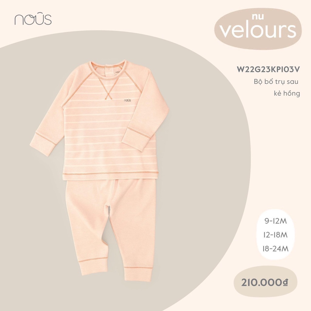 Bộ quần áo dài tay bổ trụ sau Nous Velours